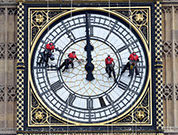 Specialist cleaners abseil off Parliament to begin a five-day deep clean of Big Ben