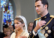 Prince Felipe of Borbon wedding with Letizia Ortiz rocasolano, at Almudena Cathedral.