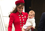 The Duke and Duchess of Cambridge and their son Prince George arrive in Wellington New Zealand