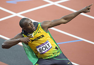 Usain Bolt wins the 100m
