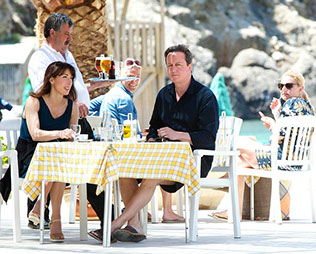 The Prime Minister of the United Kingdom, David Cameron and his wife