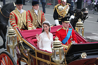 Prince William and Kate Middleton leave Westminster Abbey