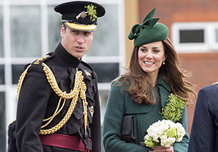 The Duke and Duchess of Cambridge visit the 1st Battalion Irish Guards