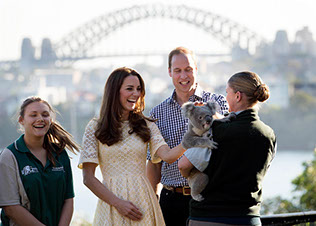 The Duke and Duchess of Cambridge visit Sydney's Taronga Zoo in Australia.
