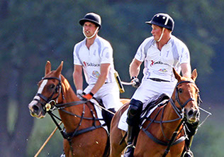 Prince William and Prince Harry at the Audi Polo tournament in Coworth Park, UK.